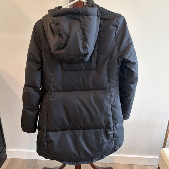 Gap Women Down Hooded Puffer Jacket Mid-Length Black XS - Picture 7 of 7
